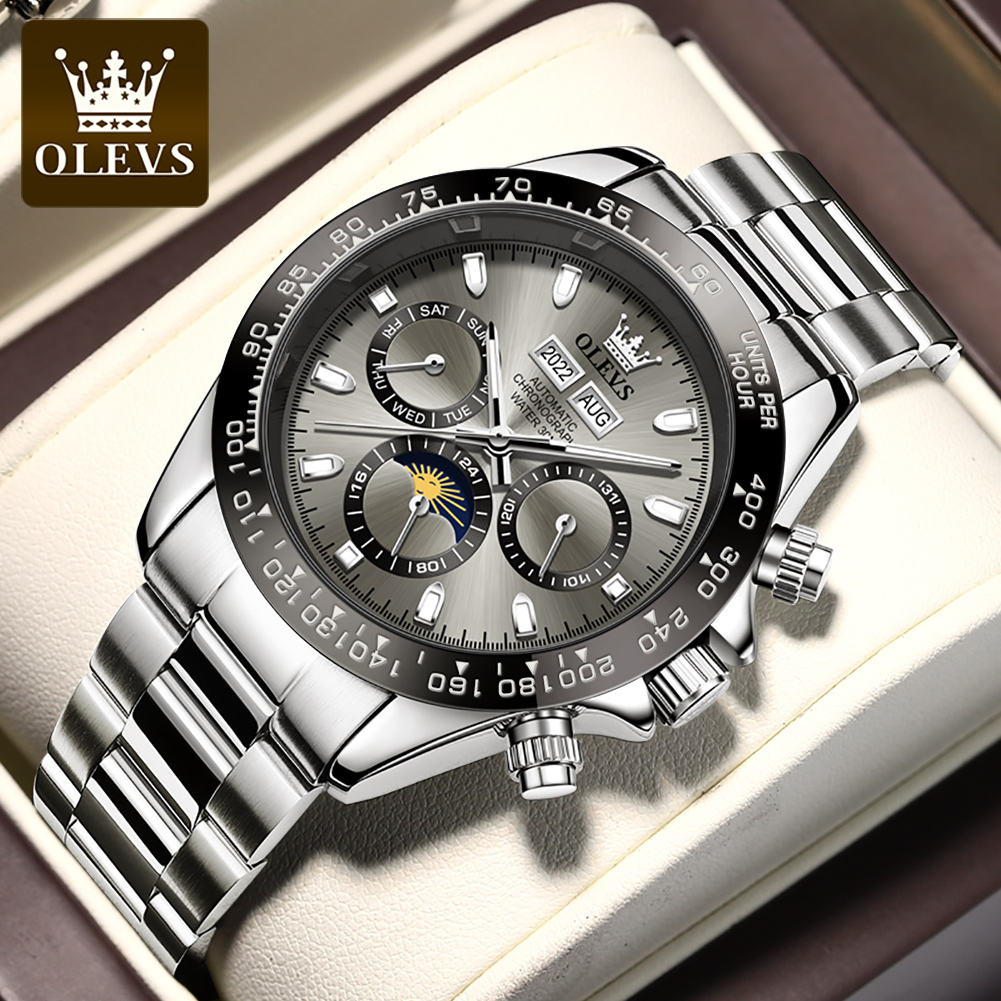 Chronograph Flyback Watch - OLEVS 6654 Luxury Mens Watch Chronograph