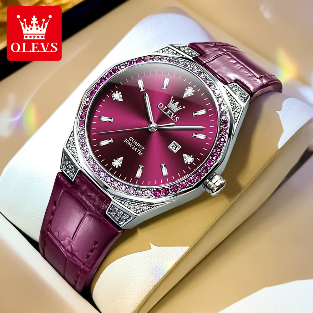 OLEVS Original Women's Watches - Luxury Watch With Leather Strap recension och pris
