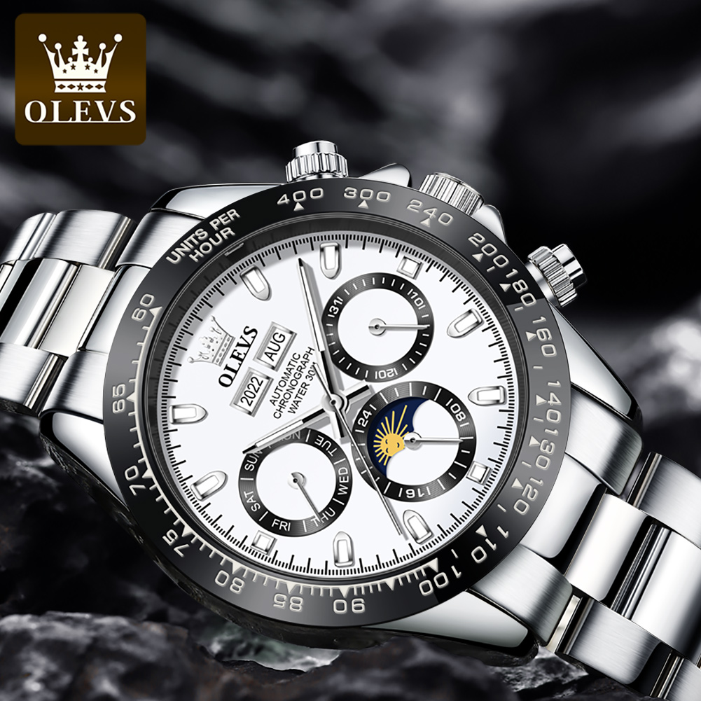 OLEVS 6654 Luxury Mens Watch C - Chronograph Flyback Watch recension och pris