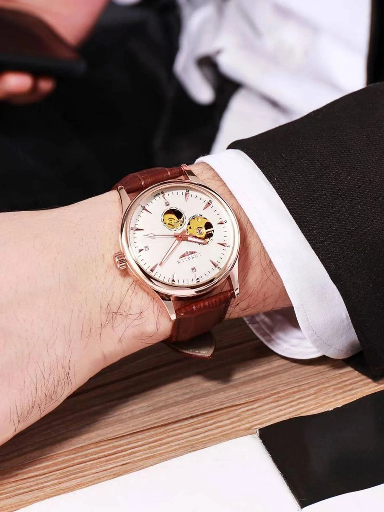 LONGLUX Automatic Watch Elegan - Open Heart Watch recension och pris